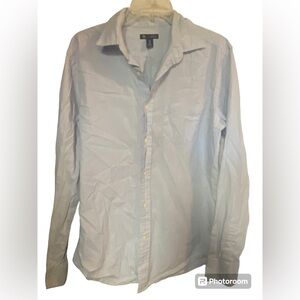 Gap factory long sleeve light blue button down mens dress shirt classic fit med